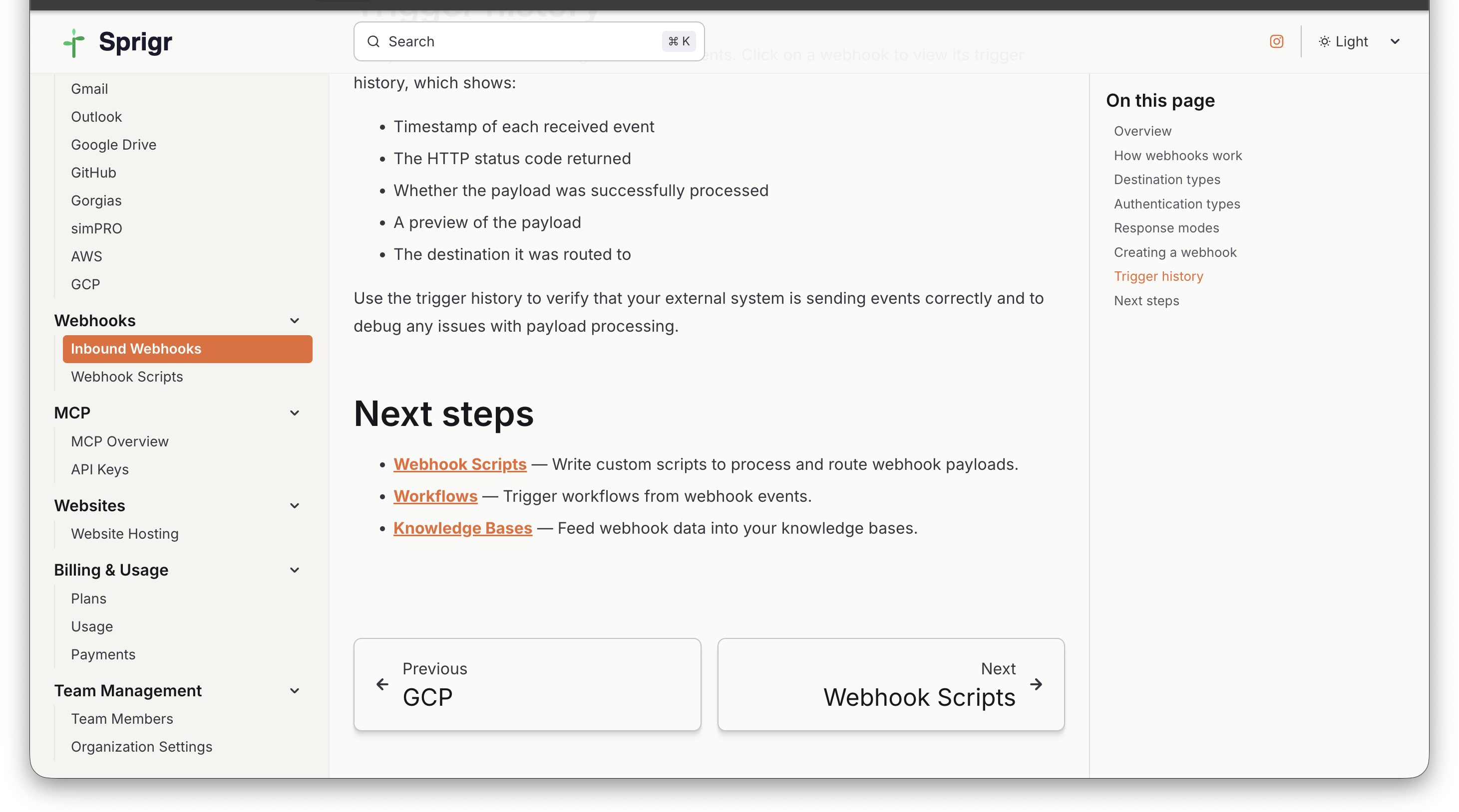 Organisation settings